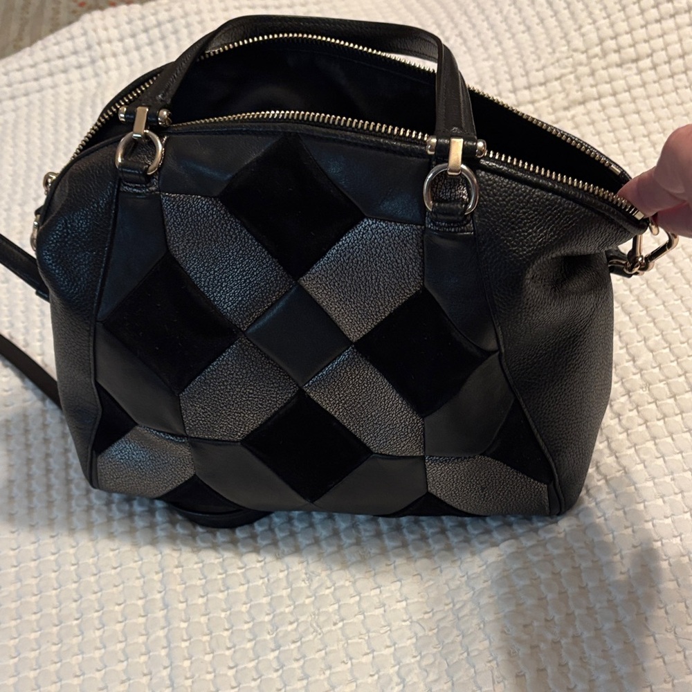 Coach Black Patchwork Leather Shoulder Bag - Picture 2 of 4